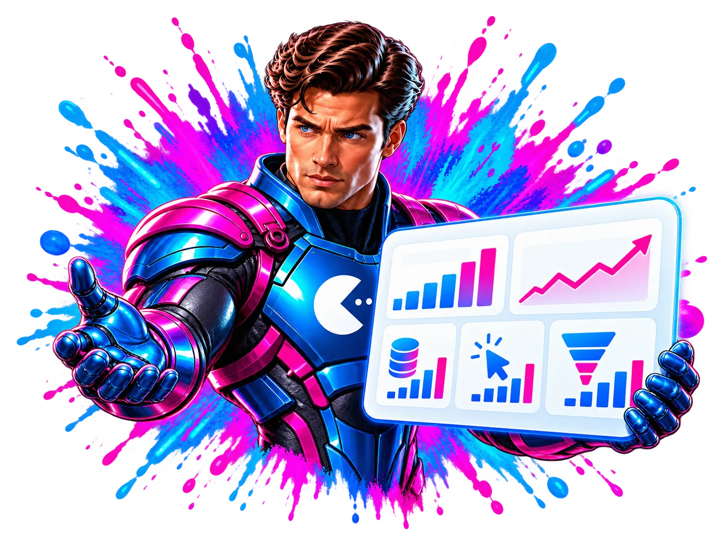 CompEat Analytics heroes presenting a connected analytics dashboard