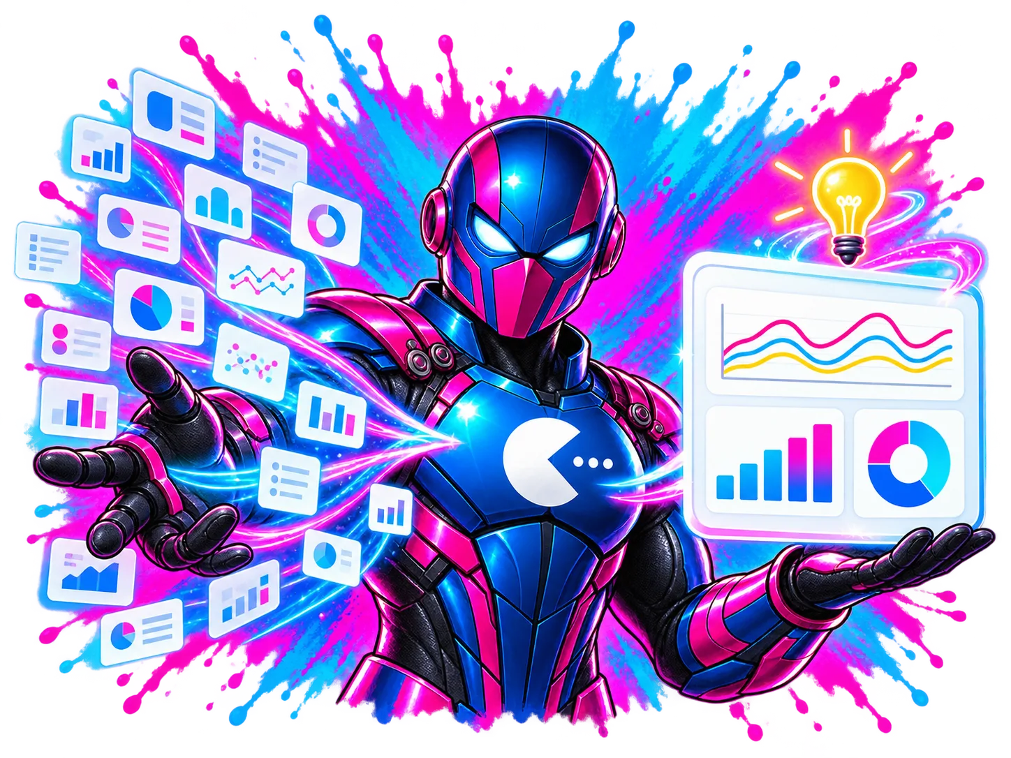 CompEat Analytics heroes presenting a connected analytics dashboard