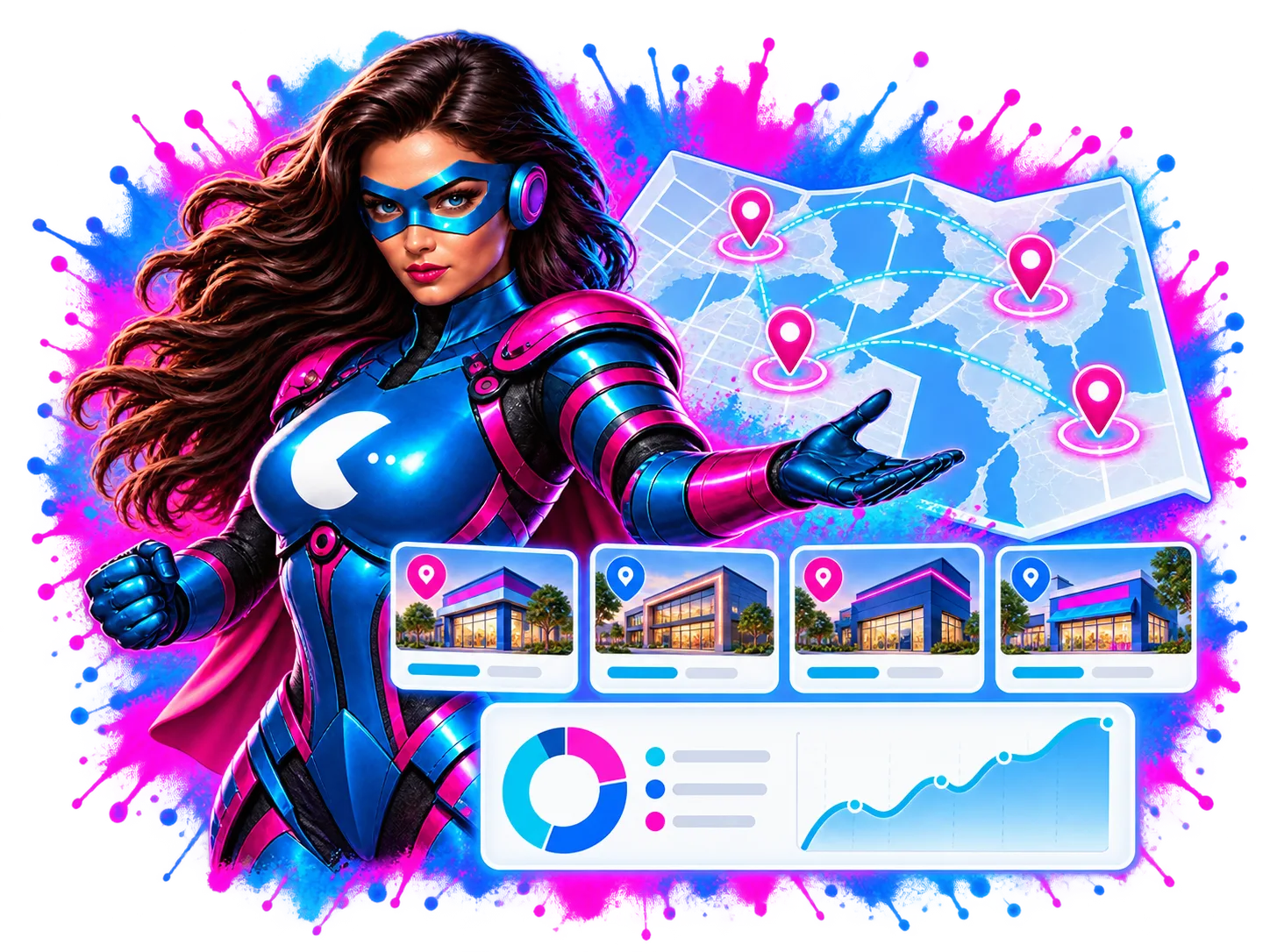 CompEat Analytics heroes presenting a connected analytics dashboard