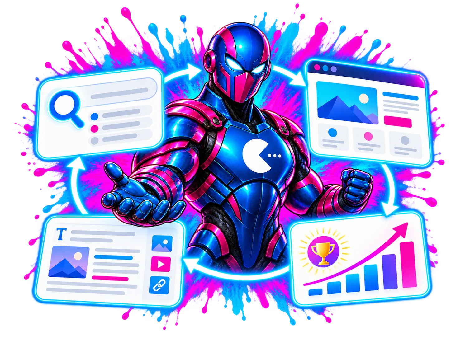 CompEat Analytics heroes presenting a connected analytics dashboard