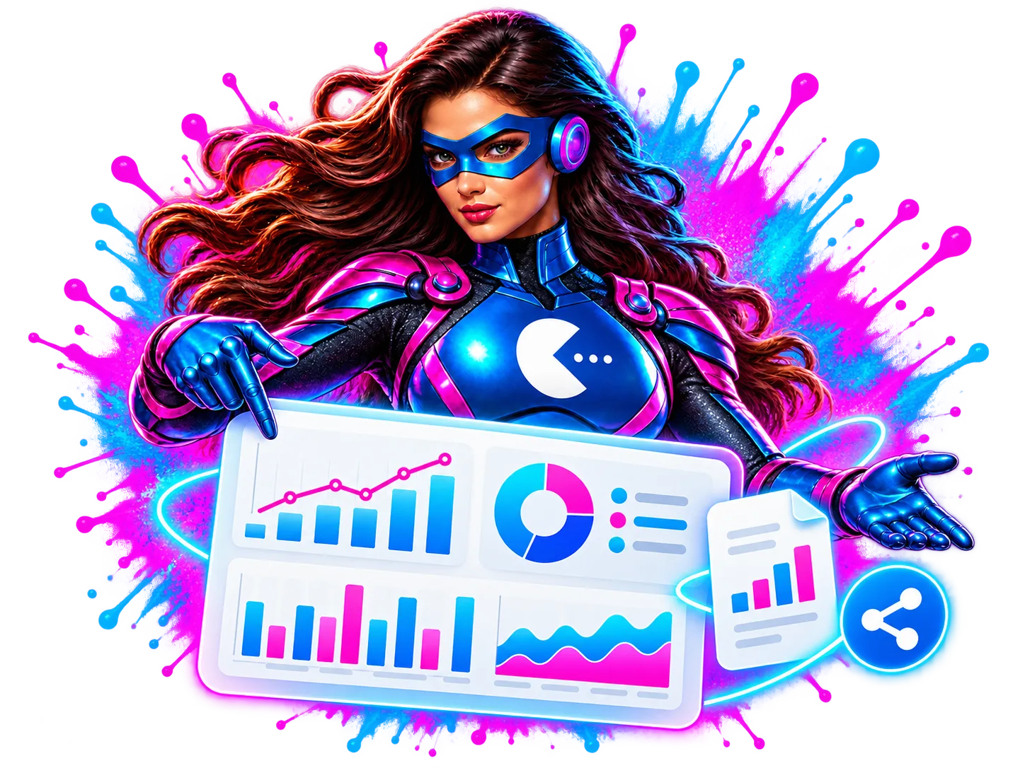 CompEat Analytics heroes presenting a connected analytics dashboard