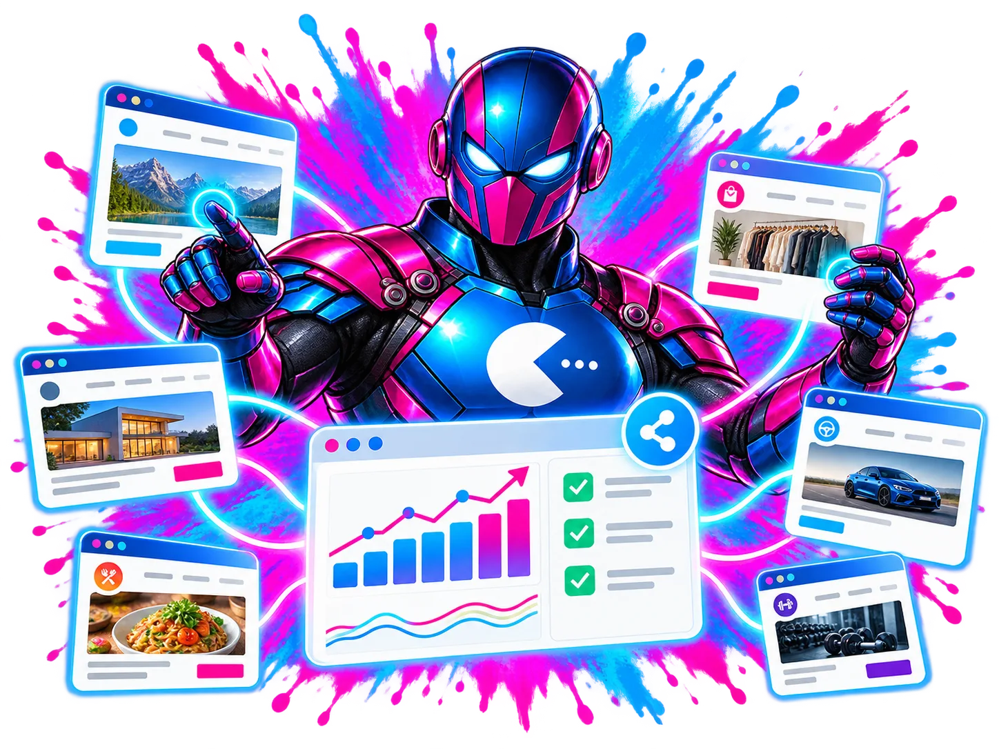 CompEat Analytics heroes presenting a connected analytics dashboard
